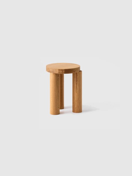 Offset Stool / Sidetable (Natural Oak)