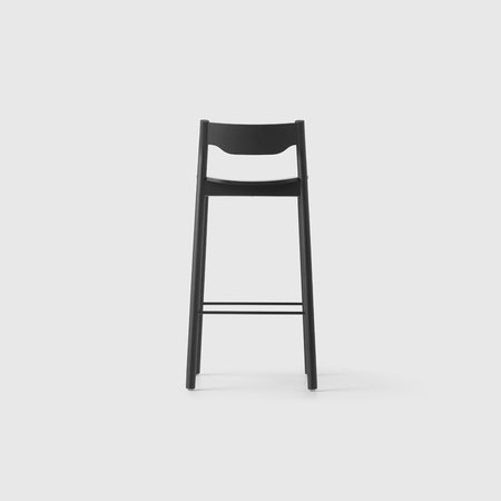 Tangerine Stool with Back (Black Stain Oak)