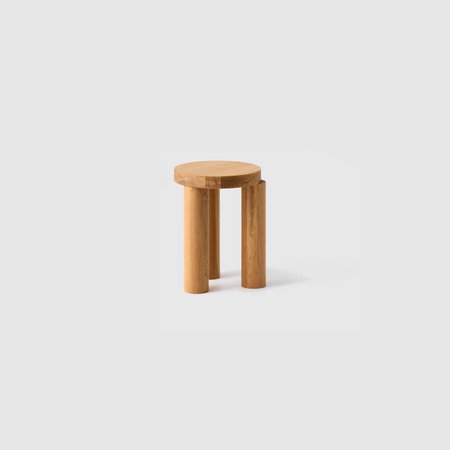 Offset Stool / Sidetable (Natural Oak)