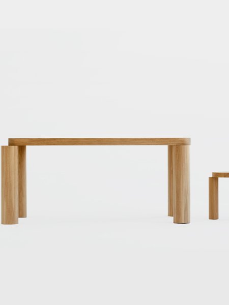 Offset Dining Table (Natural Oak)