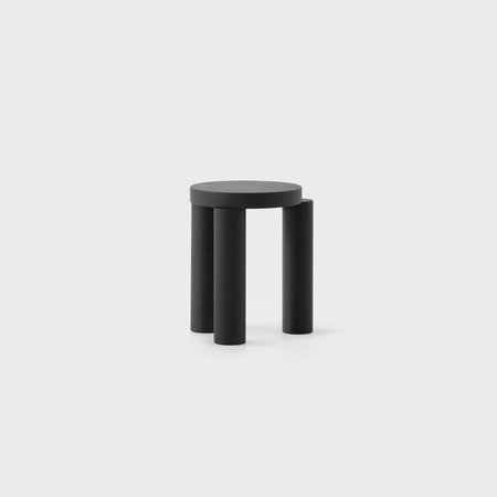 Offset Stool / Sidetable (Black Stain Oak)