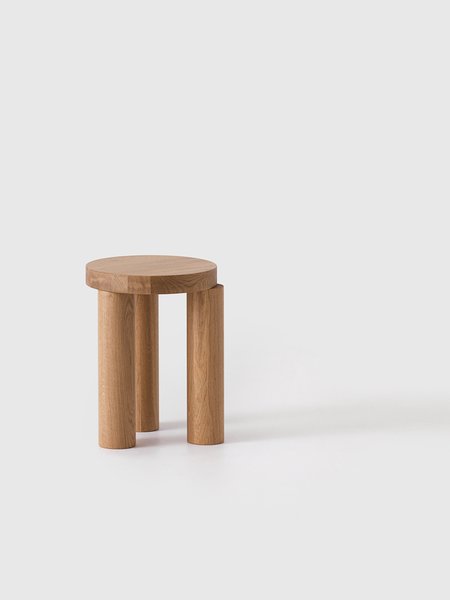 Offset Stool / Sidetable (Natural Oak)