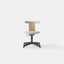 Jiro Swivel Chair - Upholstered (Nat Oak Blk Base)