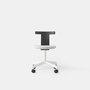 Jiro Swivel Chair - Upholstered (Blk Oak Wht Base Casters)